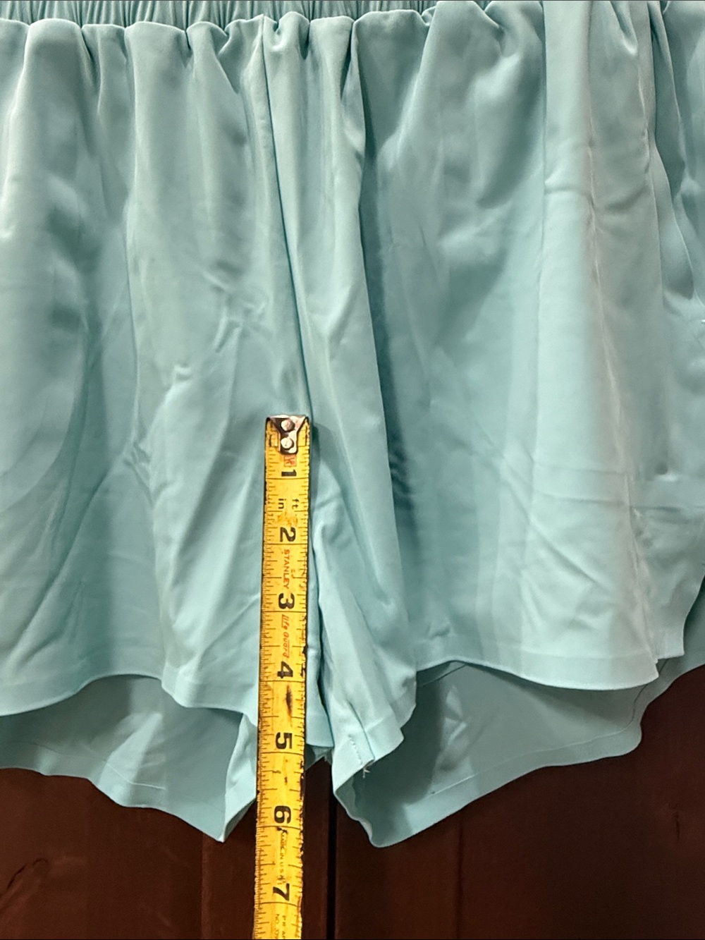 ZYIA Light Aqua Smocked Waist Athletic Shorts - Picture 7 of 7